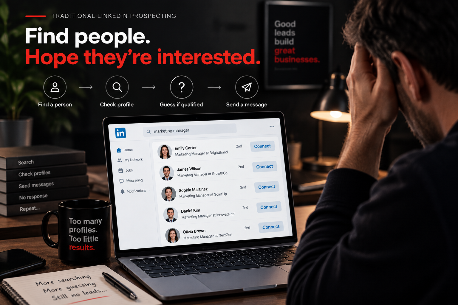 Traditional LinkedIn prospecting approach